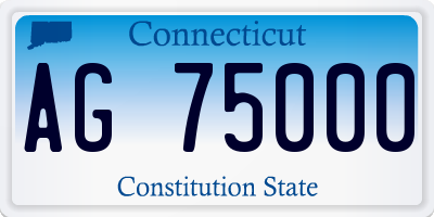 CT license plate AG75000