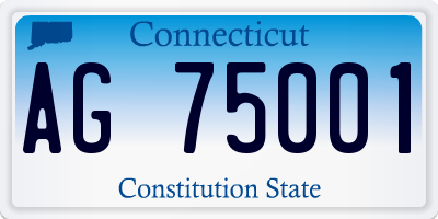 CT license plate AG75001