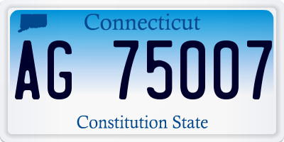 CT license plate AG75007