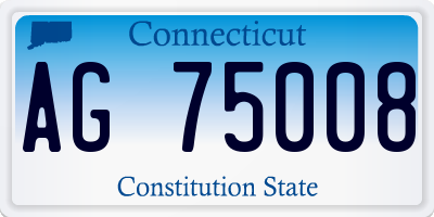 CT license plate AG75008