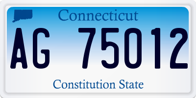 CT license plate AG75012