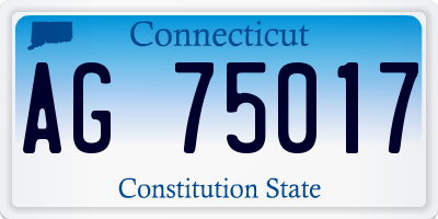 CT license plate AG75017