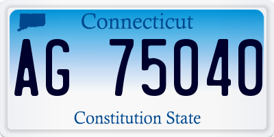CT license plate AG75040