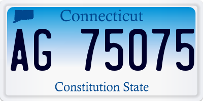 CT license plate AG75075