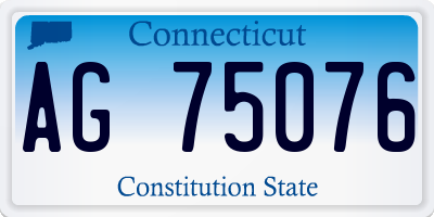 CT license plate AG75076