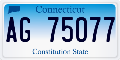 CT license plate AG75077