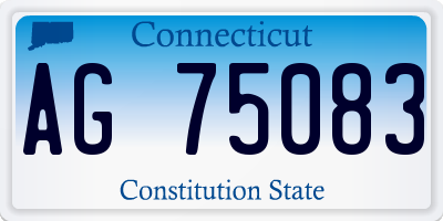 CT license plate AG75083
