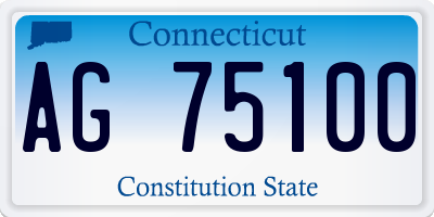 CT license plate AG75100