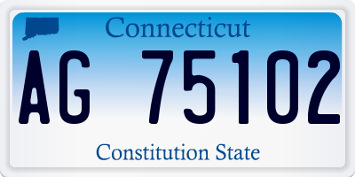 CT license plate AG75102