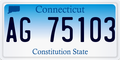 CT license plate AG75103