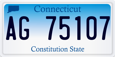 CT license plate AG75107