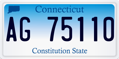 CT license plate AG75110