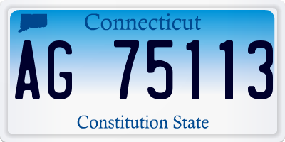 CT license plate AG75113