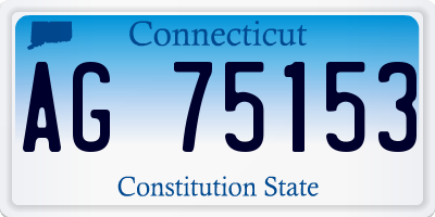 CT license plate AG75153