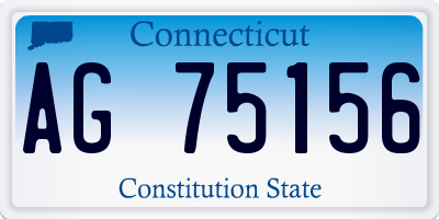 CT license plate AG75156
