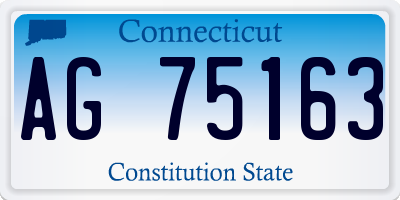 CT license plate AG75163