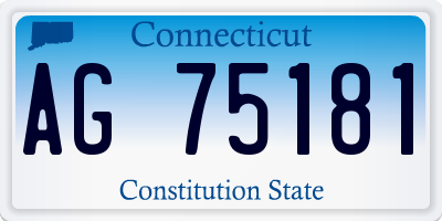CT license plate AG75181