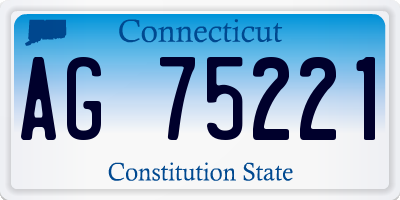 CT license plate AG75221