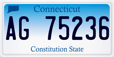 CT license plate AG75236