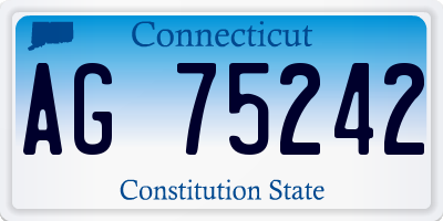 CT license plate AG75242