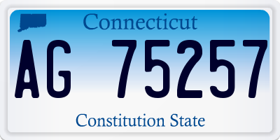 CT license plate AG75257