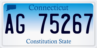CT license plate AG75267