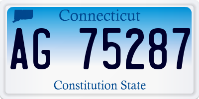 CT license plate AG75287