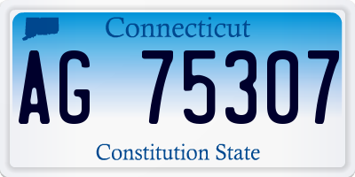 CT license plate AG75307