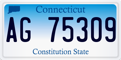 CT license plate AG75309