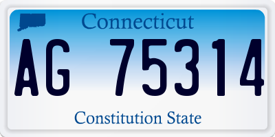 CT license plate AG75314