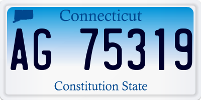 CT license plate AG75319