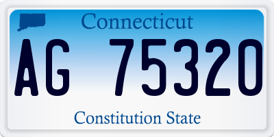 CT license plate AG75320