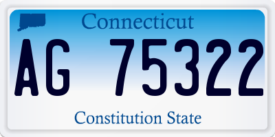 CT license plate AG75322