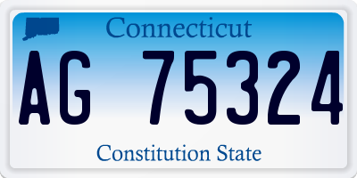CT license plate AG75324