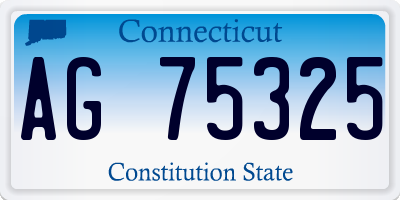CT license plate AG75325