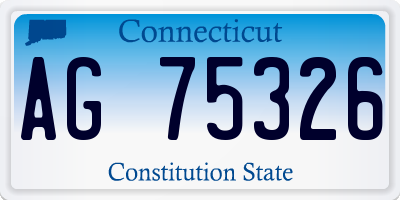 CT license plate AG75326