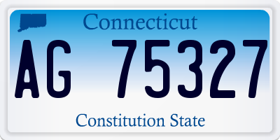 CT license plate AG75327