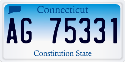 CT license plate AG75331