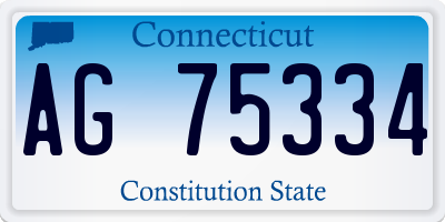 CT license plate AG75334
