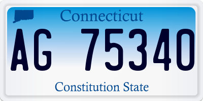 CT license plate AG75340