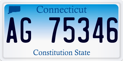 CT license plate AG75346