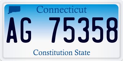 CT license plate AG75358