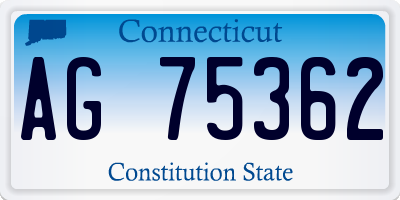 CT license plate AG75362