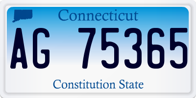 CT license plate AG75365