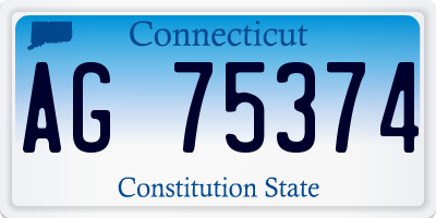 CT license plate AG75374