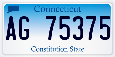 CT license plate AG75375