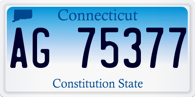 CT license plate AG75377