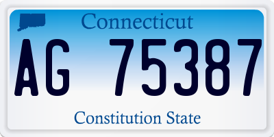 CT license plate AG75387