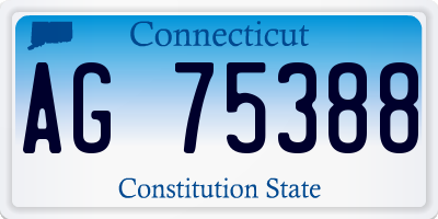 CT license plate AG75388