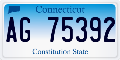 CT license plate AG75392